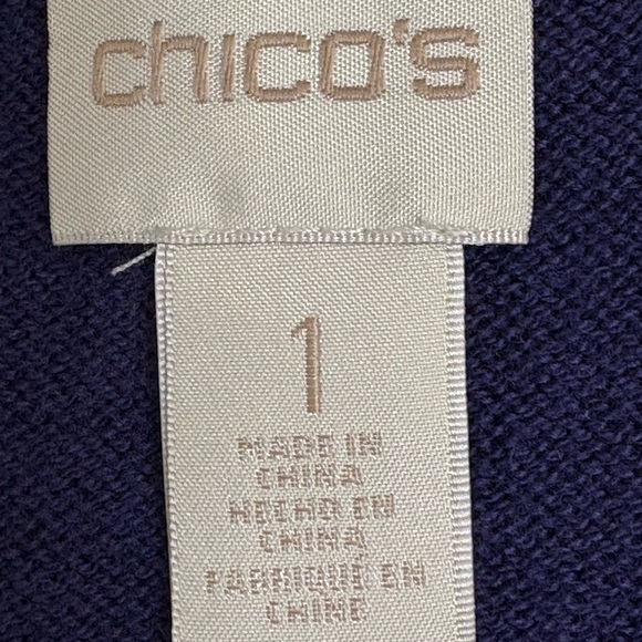 Chico’s Women’s Purple Open Front Long Cardigan with Rhinestone Detail | Size M - Picture 6 of 8